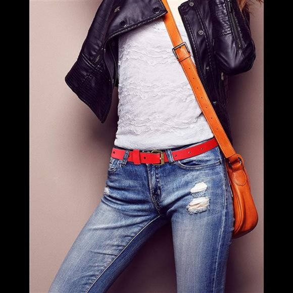 SATINIOR 5 Pieces Women Skinny Belts PU Leather Dress Belt Thin Jean Waist Belt